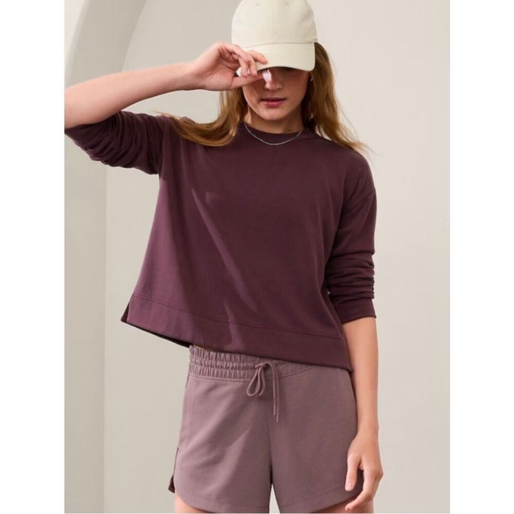 Athleta Seasoft Crewneck Sweatshirt Purple Womens Large
